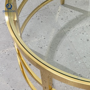 China sala de estar fabricante proveedor dorado Oficina <span class=keywords><strong>Centro</strong></span> <span class=keywords><strong>Mesa</strong></span> Hotel vestíbulo <span class=keywords><strong>centro</strong></span> redondo oro Barel vidrio <span class=keywords><strong>mesa</strong></span> de <span class=keywords><strong>centro</strong></span> - Product Image 4