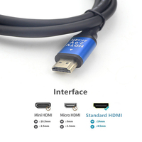Câble HDMI 4K Certifié OEM/ODM 60Hz V2.0 Mâle-Mâle en Alliage d'Aluminium pour TV/Ordinateur Portable/Lecteur DVD/Projecteur