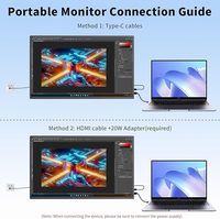 Monitor Portátil de 18.5'' 1080P 100Hz con Tiempo de Respuesta de 5ms, 100% SRGB, Carcasa de Aleación de Aluminio, Monitor IPS de Viaje con USB-C para Pantalla Grande