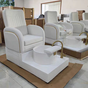 Nouveau Mobilier de Salon de Manucure Fauteuils de Pédicure de Luxe Plateforme Blanche Fauteuil de Pédicure Manucure Massant Doshower Spa pour Pieds - Product Image 3