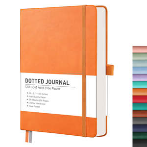 Se Requieren <span class=keywords><strong>Muestras</strong></span> Personalizadas <span class=keywords><strong>para</strong></span> la Evaluación de la Pedido Final: Diario de Cuero Personalizado Naranja con Tapa Dura, 160 g/m², A5, Cosido con Hilo, con Páginas Punteadas - Product Image 2