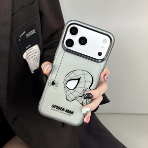 NOUVEAU Coque de téléphone en TPU anti-traces de doigts électroplaqué, design super-héros, pour iPhone 17 <span class=keywords><strong>Pro</strong></span> Max 16/15, thème Spider-Man dessin animé - Product Image 5