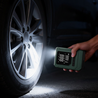 Pompe à air électrique intelligente avec lumière LED, arrêt automatique, manomètre numérique 150 PSI – Moniteur de pression des pneus compact sans fil pour voiture