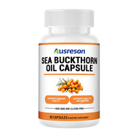 Ausreson OEM China Omega 7 Duindoornolie Capsules 1000mg Extract Huid & Oog Gezondheid Immuun Ondersteuning Duindoorn Capsules