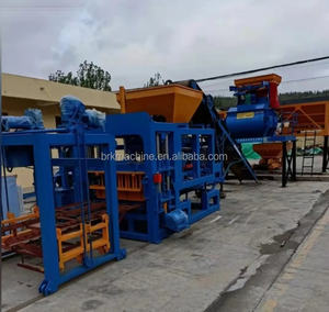 Machine à blocs creux en béton hydraulique électrique entièrement automatique BRK QT4-15, contrôle PLC, pavé coloré, garantie 1 an - Product Image 1