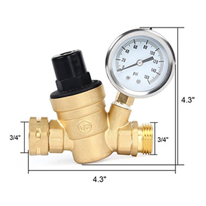 Régulateur de pression d'<span class=keywords><strong>eau</strong></span> réglable, en laiton, sans plomb, <span class=keywords><strong>avec</strong></span> jauge et filtre à <span class=keywords><strong>eau</strong></span>, pour RV, jardin, g - Product Image 6