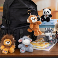 Porte-clés en peluche petit animal, mini pendentif de sac, design personnalisable, cadeau unisexe, rembourrage en coton PP pour fêtes