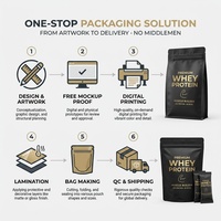 Sachets refermables en aluminium anti-odeur de 250g et 500g, imprimés sur mesure pour l'emballage de poudre de protéines de lactosérum