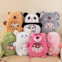 Coussin tendance en forme de collation, coussin décoratif, grand sac de jouets en peluche, poupées lapin et cochon, animaux, cadeaux d'anniversaire