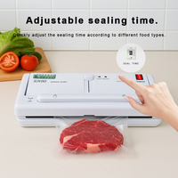 Machine d'emballage sous vide portable électrique mini, scelleuse et coupeuse pour sacs, avec support/table, pour contenants alimentaires, bocaux, usage domestique et extérieur
