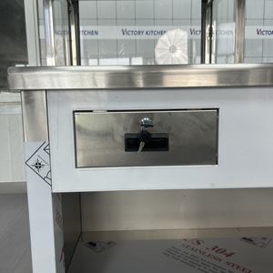 Victory รถเข็นสแตนเลสสำหรับวางขนมขบเคี้ยวรถเข็นชานมพร้อมลิ้นชักอุปกรณ์ครัวรถขายอาหารในมาเลเซีย - Product Image 1