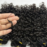 Extensions de cheveux humains vierges brésiliens bouclés pré-bouclés pour tresses au crochet, lots de mèches à nœuds sans nœuds Miracle Knots, double tissage micro-attaché à la machine