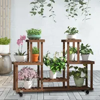 Support de fleurs d'intérieur en bois massif, du sol au plafond, pour balcon, pot de fleurs multicouche, support pour plantes