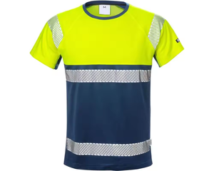 Camiseta de alta visibilidad UPF 40 + Polo de protección <span class=keywords><strong>solar</strong></span> UV con transferencia reflectante a rayas - Product Image 2