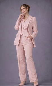 Traje de Pantalón de Tres Piezas para Mujer, Diseño de Diseñador, Blazer, Chaleco y Pantalones, Ropa Formal para Invitadas de Boda y Ocasiones Especiales - Product Image 5