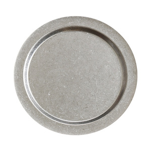 Retro 304 Stainless Steel Round <b>Plate</b> Solid Color For <b>Steak</b> Barbecue Party Dishware - Product Image 5