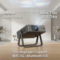Projecteur intelligent Android 9.0 2026 avec support pour les matchs de football et les coupes sportives C210, mise au point automatique, 720P, 350 ANSI, projecteur de cinéma portable OEM