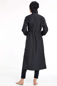 Burkinis roupa de banho musculina, maiô preto de cobertura completa, maiô islâmico personalizado para mulheres