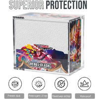 Boîtes transparentes avec couvercle magnétique, taille personnalisée, vente en gros d'usine, haute qualité, boîte de booster PKMN, étui de présentation en acrylique