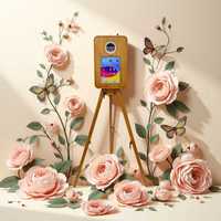 Photomaton en bois vintage, cabine photo en bois, kiosque photo pour selfies, adapté aux mariages et aux événements festifs