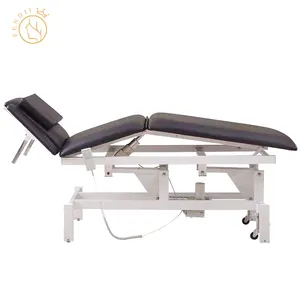 Table de massage électrique inclinable en 3 parties, réglable en hauteur, pour salon de beauté, lit de beauté pour clinique hospitalière