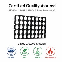 Entretoise de batterie cylindrique Li-ion 32700 en ABS+PC moulé par injection, motif nid d'abeille en zigzag, ignifuge, antichoc et résistant à la chaleur (OEM/ODM)
