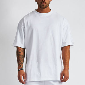 High Quality Oversized Drop Shoulder <strong>T</strong>-<strong>shirt</strong> Blank Cotton StreetWear Tshirt Custom Print logo HeavyWeight White <strong>T</strong> <strong>Shirt</strong> for Men - Product Image 1