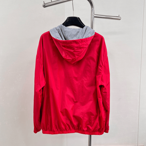 Chaqueta cortavientos con capucha para mujer, forro en contraste, cremallera, cordón ajustable, ropa exterior informal - Product Image 2