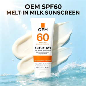 Crème solaire laiteuse à large spectre SPF60 OEM, sans parfum, résistante à l'eau pendant 80 minutes, lotion pour le visage et le corps 50 ml - Product Image 3