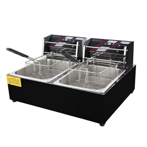 Dual Tank 6L Electric Chicken <strong>Wing</strong> Deep Fryers Commercial French Fries Fryer <strong>Machine</strong> for Sale
