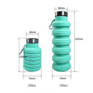 Food Grade Reusable Collapsible Silicone <b>Water</b> <b>Bottles</b> for Travel Spout - Product Image 1