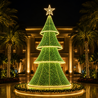 Großer Grüner Mehrstufiger Runder Präsentationsturm für Einkaufszentrum-Eingang Wasserdichtes 3D Riesen-LED Weihnachtsbaum-Motiv-Licht