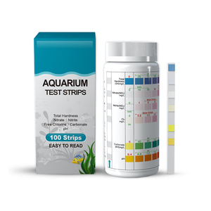 แถบทดสอบน้ำสำหรับตู้ปลาที่มีความแม่นยำ6in1สำหรับบ่อเลี้ยงปลา Betta บ่อภูมิทัศน์ทางน้ำ GH,KH, PH, NO2,<span class=keywords><strong>NO3</strong></span> - Product Image 6