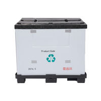 Caisse de palette en plastique robuste pliable, empilable, en PP, pour la logistique, boîte de manutention, compatible chariot élévateur, conteneur de stockage pour marchandises en vrac