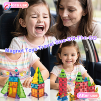 Bloques de Construcción Magnéticos para Niños Chengji, Bloques de Construcción Magnéticos Coloridos de Dibujos Animados, Bloques Magnéticos Transparentes en 3D