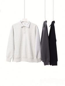 เสื้อสเวตเชิ้ตคอปกผ้าฝ้าย 100% น้ำหนัก 350 กรัม รุ่น H5489 สไตล์ใหม่ ขายส่ง รับผลิตตามสั่ง สำหรับผู้ชายและผู้หญิง - Product Image 2