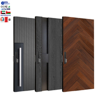 Chine Fournisseur de premier plan Porte pivotante en bois massif pour l'extérieur de la maison Portes d'entrée modernes en bois pour l'entrée de la maison Portes d'entrée extérieures