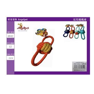 Giocattolo per Animali Domestici a Forma di Palla in Corda di Cotone con Doppio Anello per Divertimento Garantito - Product Image 3