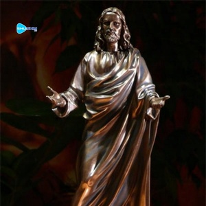 Sculpture religieuse catholique en métal moulé, modèle de jardin extérieur, taille personnalisée, bronze traditionnel, Jésus sans-abri, art religieux en bronze - Product Image 2
