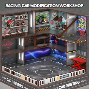 Ensemble de jeu de <span class=keywords><strong>garage</strong></span> de stationnement pour voitures miniatures en alliage moulé sous pression 1:64, circuit de course urbain, ensemble de jouets de modèles de véhicules miniatures pour enfants garçons, vente en gros - Product Image 2