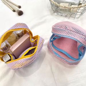 Mesh Travel Cosmetic Lipstick Data Cable Storage Bag <b>Cute</b> Small Makeup Handbags Women Wallet <b>Purse</b> Organizer Pouch Bags - Product Image 1
