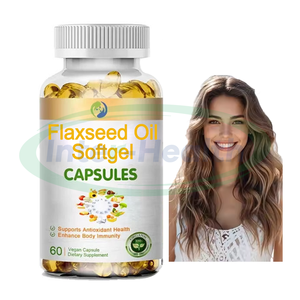 Ausreson OEM Aceite de linaza Ácido linolénico Cápsulas blandas Grado cosmético Corazón Piel 500mg Aceite de linaza Cápsulas - Product Image 1