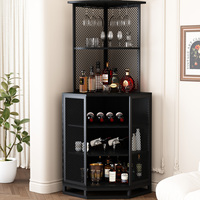 Étagère à Vin Murale Moderne en Bois Style Industriel avec MDF et Acier, Meuble d'Angle pour Bar, Cuisine, Salle à Manger et Salon