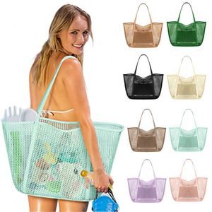 Sacs à bandoulière en filet de plage personnalisés, grand sac à main, sac de pique-nique, sac de voyage, sac fourre-tout en nylon personnalisé - Product Image 1