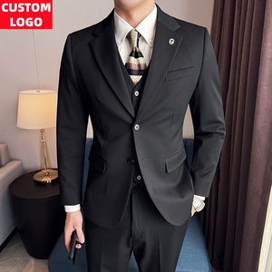 Costume trois pièces homme sur mesure, simple boutonnage respirant, haute qualité pour <span class=keywords><strong>mariage</strong></span> et <span class=keywords><strong>église</strong></span> - Product Image 1
