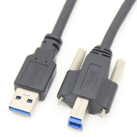 Câble de connexion personnalisé pour caméra industrielle USB 3.0 BM vers AM coaxial avec verrouillage à vis et gaine en PVC