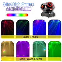 Projecteur à tête mobile 12x10W RGBW 4-en-1 avec faisceau laser, stroboscope DMX512, activation sonore, angle de faisceau 2-3, stroboscope 0-20Hz, éclairage de scène KTV