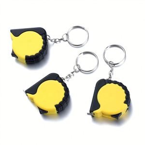 Porte-clés mètre ruban personnalisé avec logo - Règle rétractable compacte en acier souple de 1M/39" avec double échelle métrique et impériale pour - Product Image 4