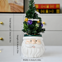 D6135 Nouveaux pots de fleurs de Noël en ciment, motif Père Noël, pour la décoration de la maison et du bureau