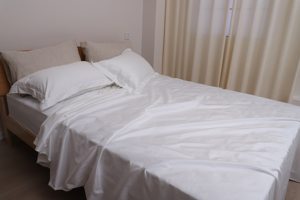 Bán buôn 100% tinh khiết bông sateen Satin Sọc tấm khách sạn Linen 4 cái bộ đồ giường đặt - Product Image 3